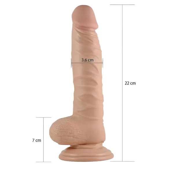 Lovetoy Real Extreme - dildo med sugekop - 21 cm (hudfarvet)