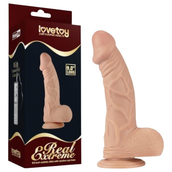 Lovetoy Real Extreme - sugekops-dildo, 23cm (naturlig)