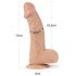 Lovetoy Real Extreme - sugekops-dildo, 23cm (naturlig)