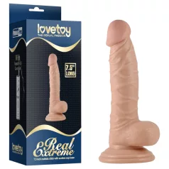   Real Extreme - dildo med sugekop og testikler til G-punktet - 19 cm (hudfarvet)