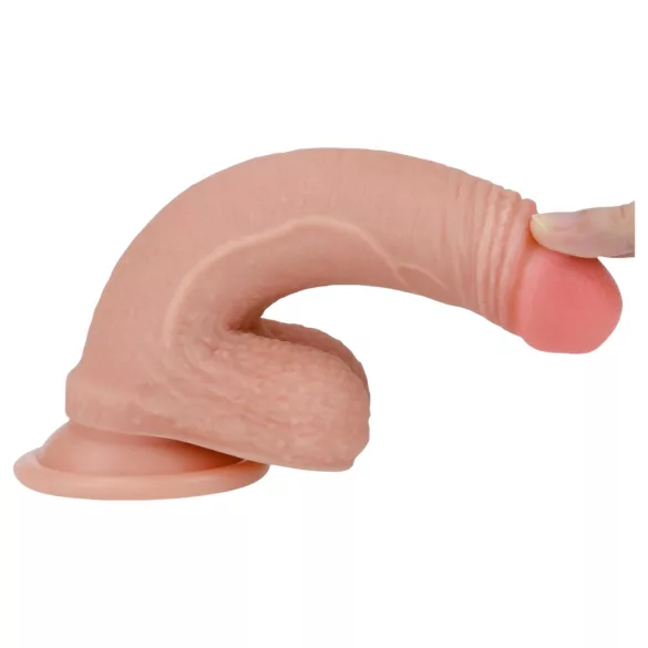 Lovetoy Nature Cock - realistisk dildo med dobbelt lag - 18cm - hudfarvet