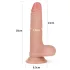 Lovetoy Nature Cock - realistisk dildo med dobbelt lag - 18cm - hudfarvet