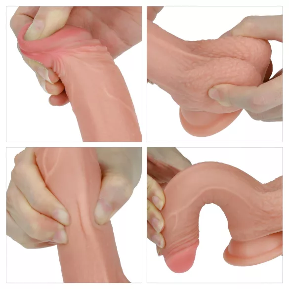 Lovetoy Nature Cock - realistisk dildo med dobbelt lag - 18cm - hudfarvet