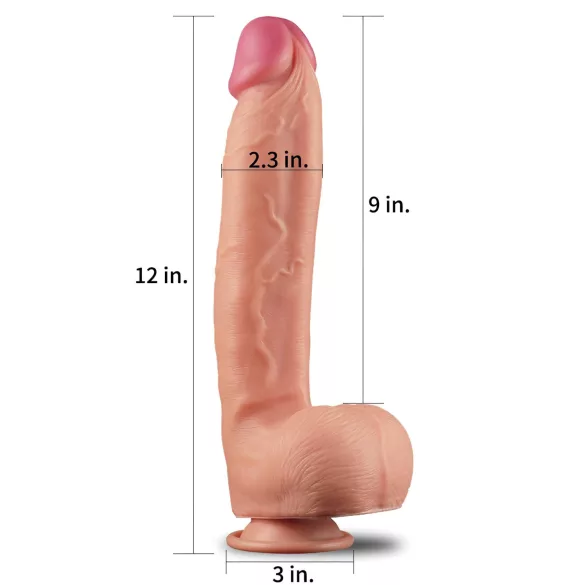 Lovetoy Nature Cock - realistisk dildo - 30cm - hudfarvet