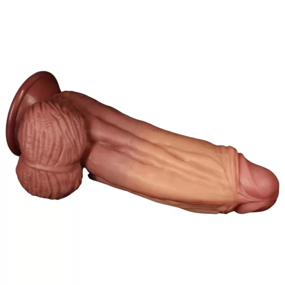 Lovetoy - realistisk dildo - dobbeltlag - 26cm natur