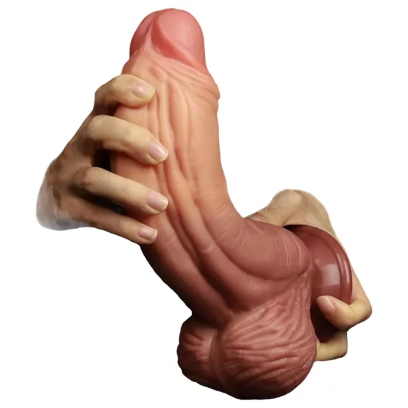 Lovetoy - realistisk dildo - dobbeltlag - 26cm natur