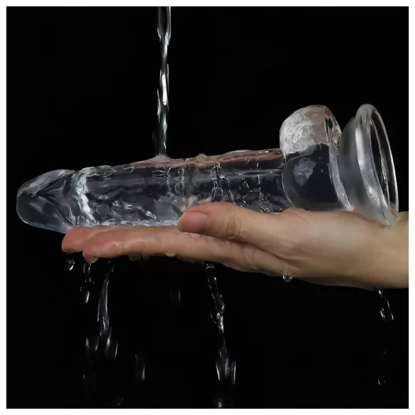 Lovetoy Flawless Clear - dildo med sugekop - 19 cm (gennemsigtig)