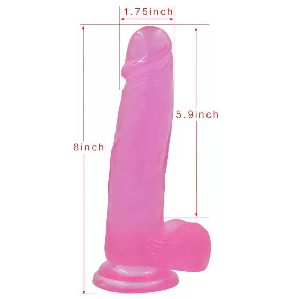 Lovetoy Jelly Studs - dildo med sugekop - 20 cm - pink