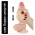 Lovetoy Sliding-Skin - dildo med dobbelt lag - 18cm - natur