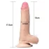 Lovetoy Sliding-Skin - dildo med dobbelt lag - 18cm - natur