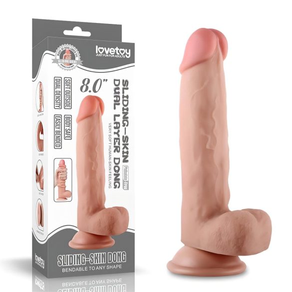 Lovetoy Sliding-Skin - tolagskind-dildo - 21cm (naturlig)
