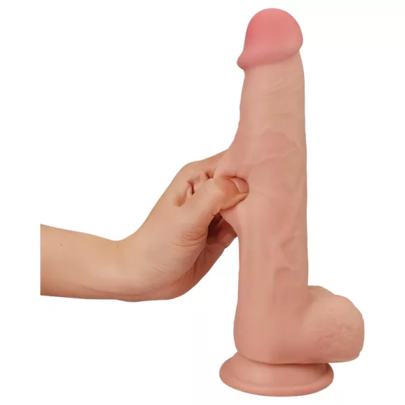Lovetoy Sliding-Skin - dildo med dobbelt lag - 23cm - natur