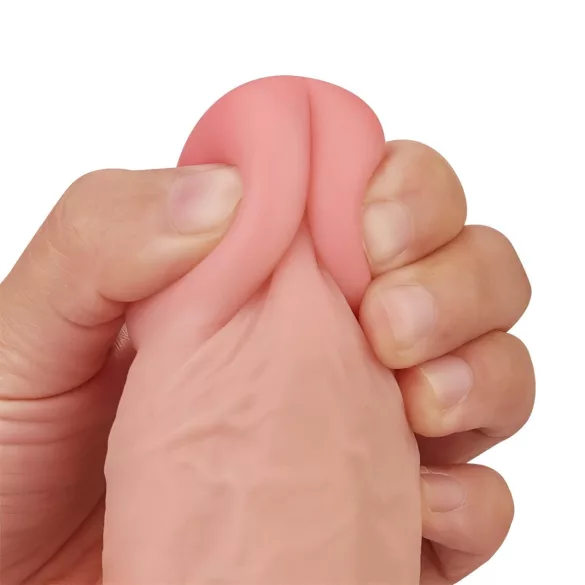 Lovetoy Sliding-Skin - dildo med dobbelt lag - 23cm - natur
