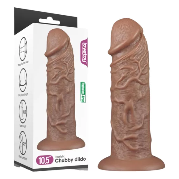 Lovetoy Chubby - realistisk dildo med sugekop - 25cm - natur