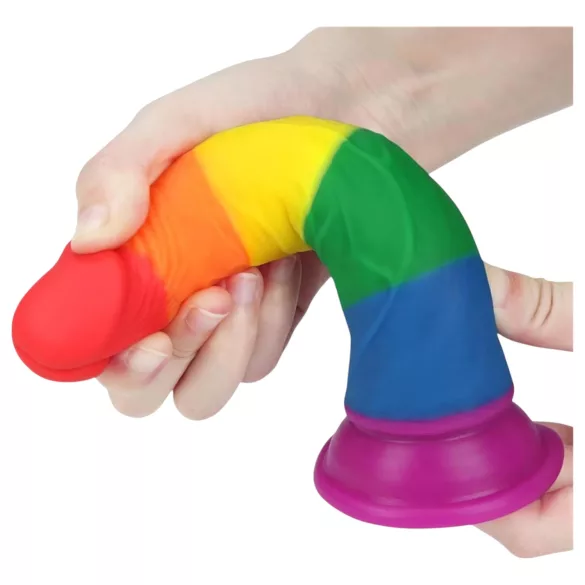 Lovetoy Prider 7.0 - realistisk dildo - 19 cm (regnbuefarvet)