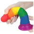 Lovetoy Prider 7.0 - realistisk dildo - 19 cm (regnbuefarvet)