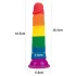 Lovetoy Prider 7.0 - realistisk dildo - 19 cm (regnbuefarvet)