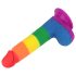 Lovetoy Prider - realistisk dildo m. kugler - 20cm (regnbue)