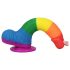 Lovetoy Prider - realistisk dildo m. kugler - 20cm (regnbue)