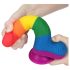 Lovetoy Prider - realistisk dildo m. kugler - 20cm (regnbue)