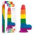 Lovetoy Prider - realistisk dildo m. kugler - 20cm (regnbue)