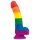 Lovetoy Prider - realistisk silikonedildo 19cm (regnbuefarvet)