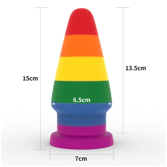 Lovetoy Prider - analplug - stor størrelse - 15 cm regnbue