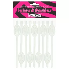 Lovetoy - sugerør med vagina - glødende - hvid