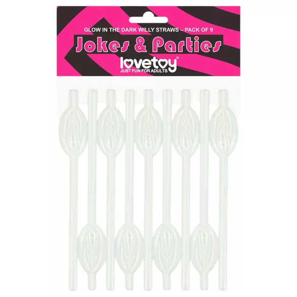 Lovetoy - sugerør med vagina - glødende - hvid