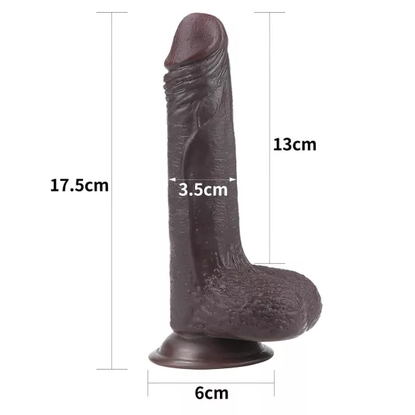 Lovetoy Sliding-Skin - realistisk dildo - dobbeltlag - 18cm brun