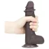 Lovetoy Sliding-Skin - realistisk dildo - dobbeltlag - 18cm brun