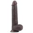 Lovetoy Sliding-Skin - Dobbeltdildo, 23 cm, brun