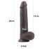Lovetoy Sliding-Skin - Dobbeltdildo, 23 cm, brun