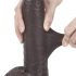 Lovetoy Sliding-Skin - Dobbeltdildo, 23 cm, brun