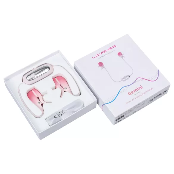 Lovense Gemini - app-styret vibrerende brystvorteklemme (pink)