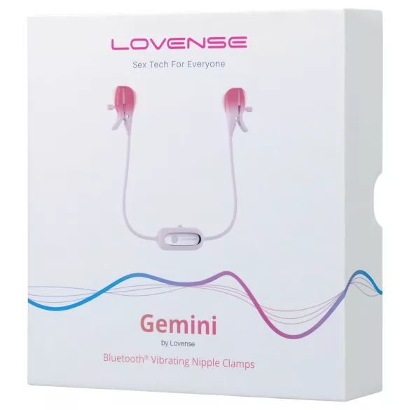 Lovense Gemini - app-styret vibrerende brystvorteklemme (pink)