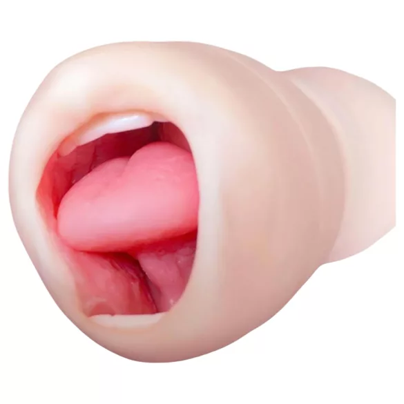 Tracy's Dog Cup - realistisk mællemund-masturbator med tænder (hudfarvet)