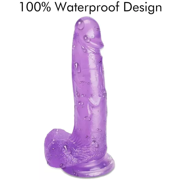 Tracy's Dog - dildo med sugekop og testikler - jelly material - lilla