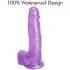 Tracy's Dog - dildo med sugekop og testikler - jelly material - lilla