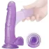 Tracy's Dog - dildo med sugekop og testikler - jelly material - lilla