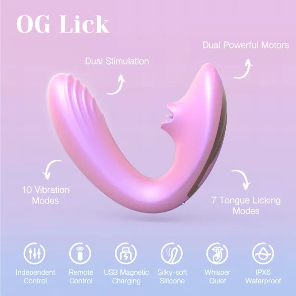 Tracy's Dog OG Lick - G-punktsvibrator og klitorisstimulator (pink)