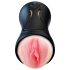 Leopard - mund- og kunstig vagina penisvibrator (natur)
