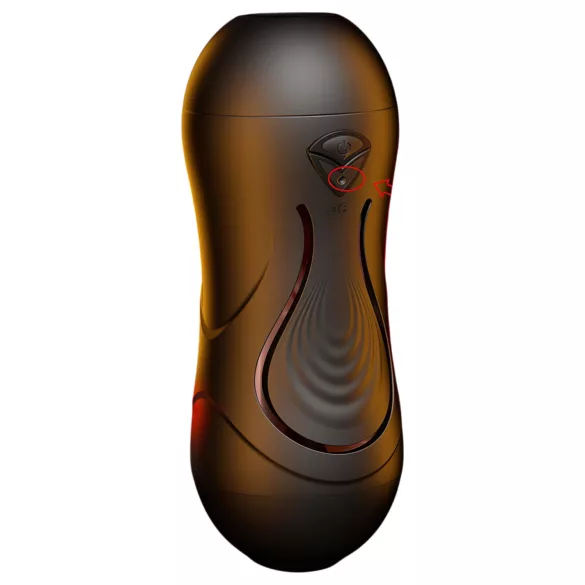 Leopard - penisvibrator med mund og kunstig vagina - natur