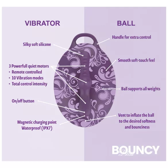Bouncy Bliss Classic - oppustelig pude vibrator - lilla