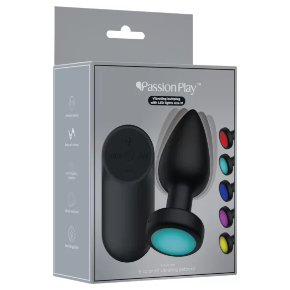 Passion Play - vibrerende anal plug med LED-lys - størrelse M