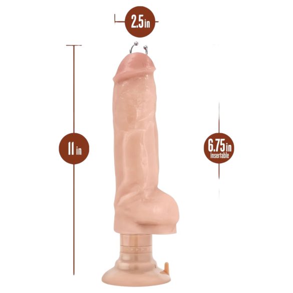 Blush Bad Boy - vibrator med penisring - 33cm - natur