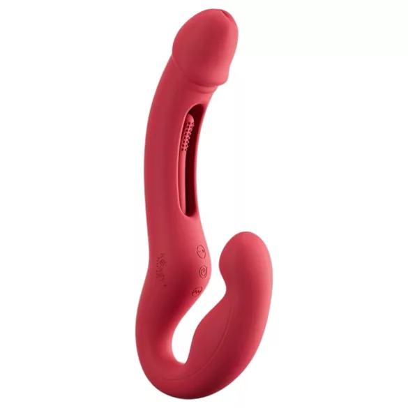 Honey Play Box Harmony Duo - App-styret påspændingsvibrator med tungefunktion (rød)