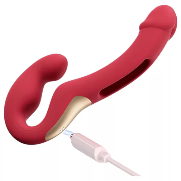 Honey Play Box Harmony Duo - App-styret påspændingsvibrator med tungefunktion (rød)