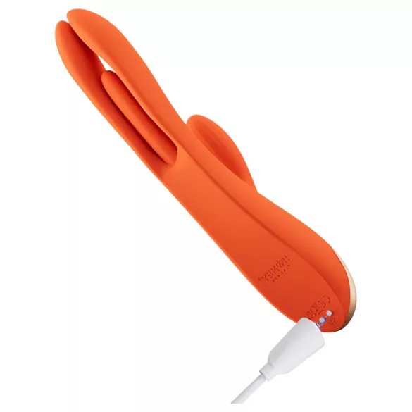 Honey Play Box Terri - klitorisvibrator med tunge og arm - silikone - orange