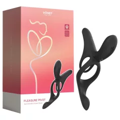   Honey Play Box Pleasure Pivot - App-styret vibrerende penis- og pungring til mænd (sort)